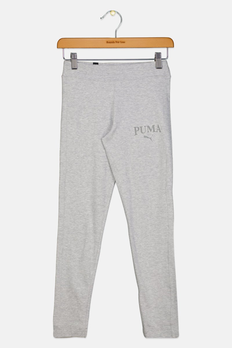 PUMA Kids Girl Sportswear Fit Brand Logo Training Leggings, Grey - Image 1